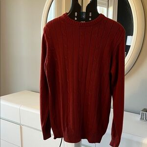 Oscar de la Renta Rich Red Crewneck Sweater